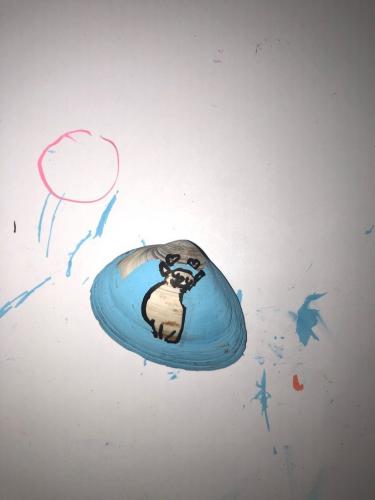 Mooi versierde schelp uit de Babarkoffer voor het kinderfeestje